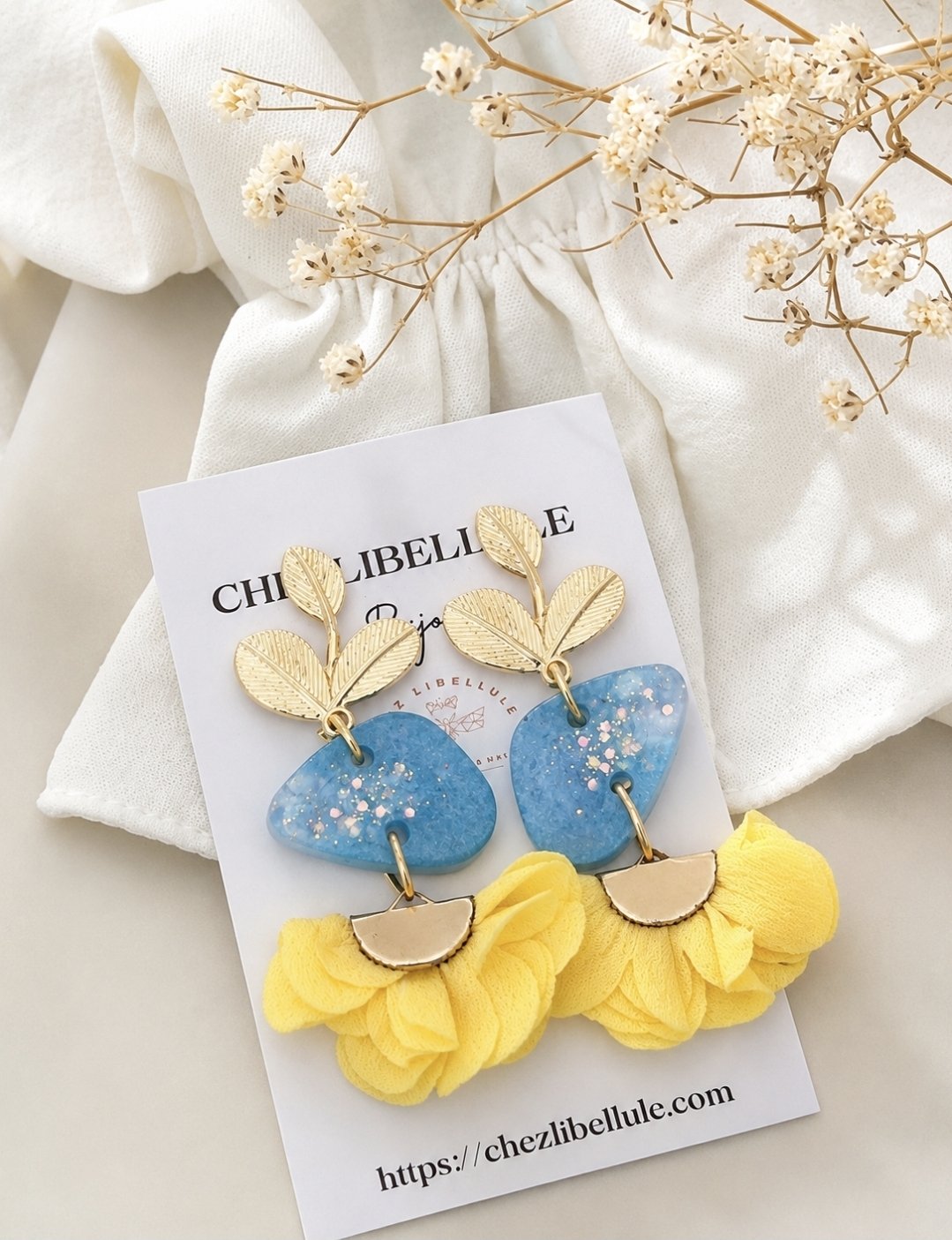 Boucles d'oreilles artisanales Soléa Azur – Image 2