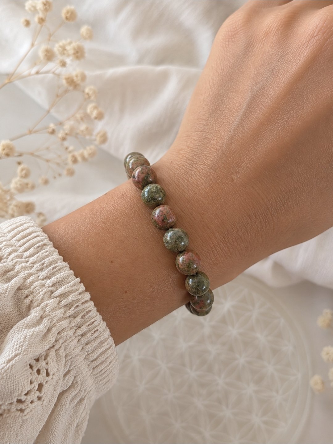 Bracelet Renaissance – Unakite naturelle 8 mm – Image 2
