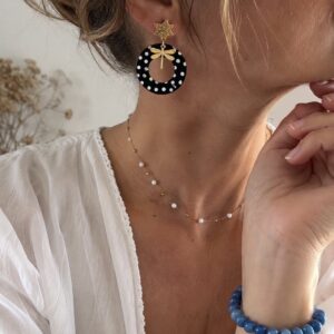 Boucles d'oreilles rétro Libellule à pois